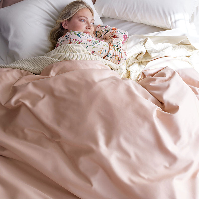 Premium Smooth Supima® Cotton Wrinkle-Free Sateen Flat Bed Sheet - Rose, Deep Pocket Queen