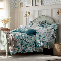 Garden Party Classic Cool Cotton Percale Comforter - Teal, Twin/Twin XL