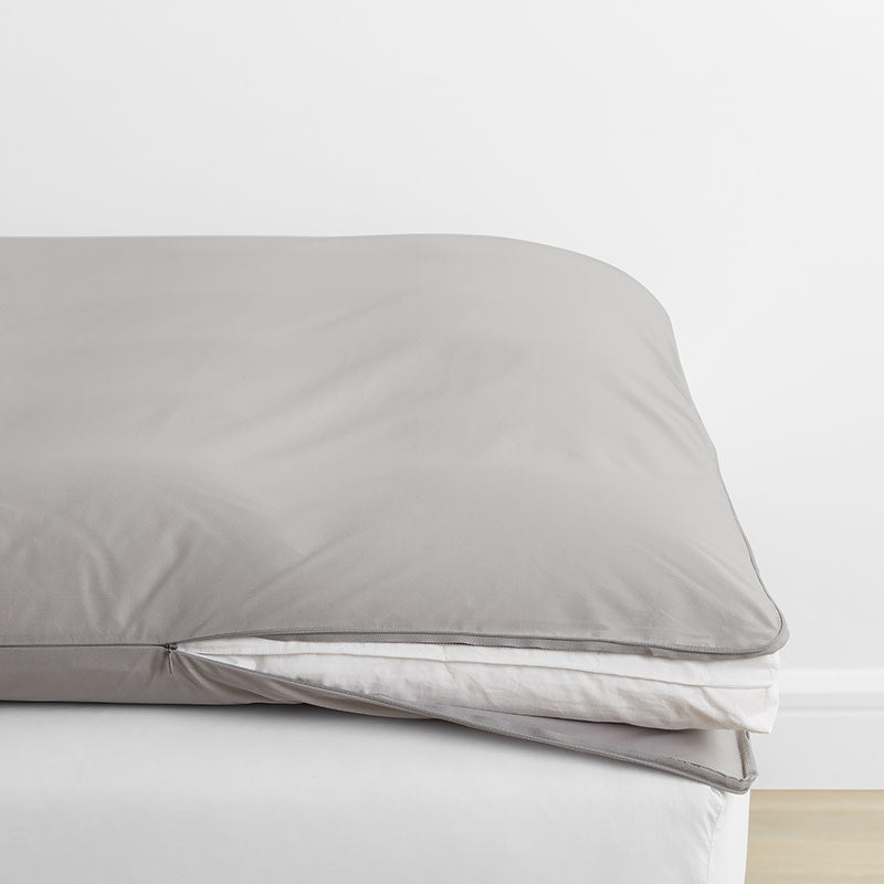 Classic Cool Cotton Percale Mattress Topper Cover - Gray Smoke, Twin XL