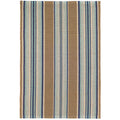 Blue Heron Stripe Handwoven Cotton Rug - Blue, 2' x 3'