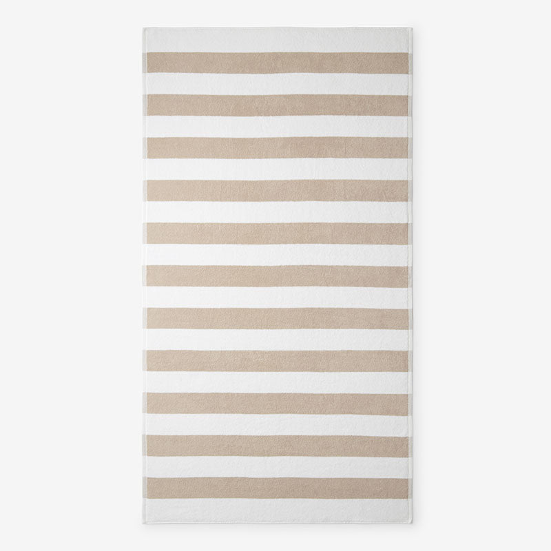 Classic Cabana Stripe Beach Towel - Taupe