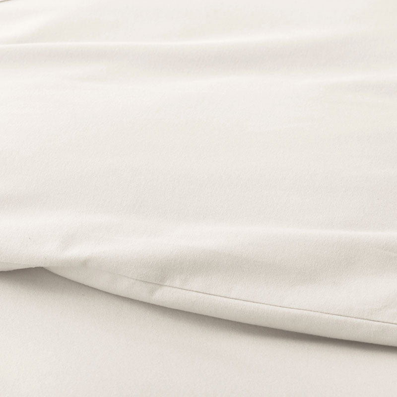 Classic Ultra-Cozy Cotton Velvet Flannel Bed Sheet Set - Ivory, Twin