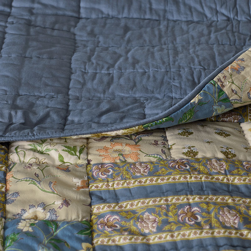Dorothea Patchwork Quilted Sham - Blue Multi, King