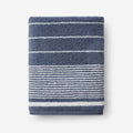 Plush Spa Stripe Bath Towel - Light Indigo