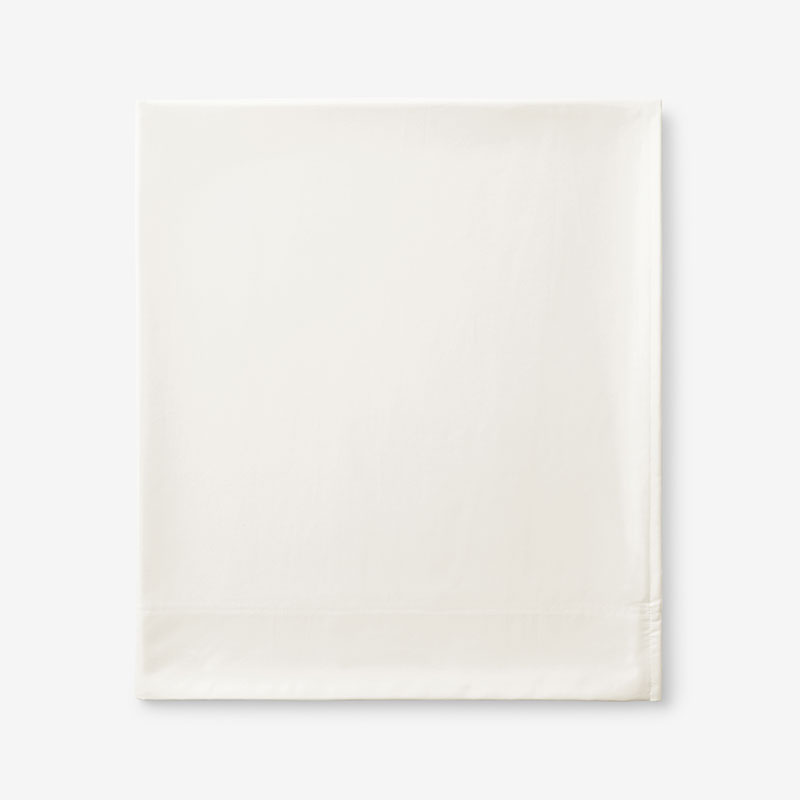 Premium Smooth Supima® Cotton Wrinkle-Free Sateen Flat Bed Sheet - Ivory, Twin/Twin XL