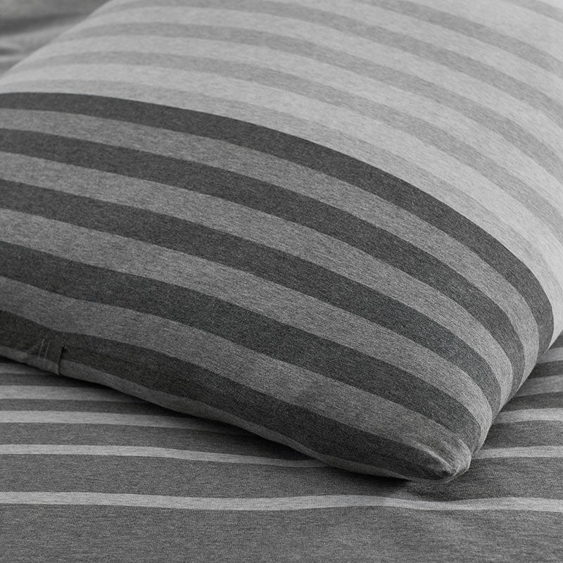 T-Shirt Soft Jersey Knit Stripe Yarn-Dyed Sham - Gray Multi, Euro