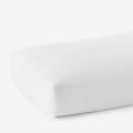 Solid Garment Washed Cotton Percale Fitted Bed Sheet - White, Full