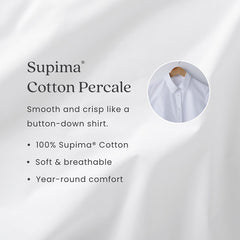 Contrast Border Premium Cool Supima® Cotton Percale Pillowcase Set - Oatmeal, Standard