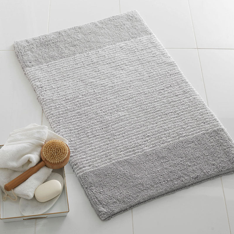 Striped Bath Rug - Silver, 21 in. x 34 in.