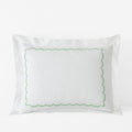 Embroidered Scallop Classic Cool Cotton Percale Sham - Green, Standard
