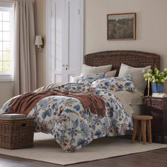 Vintage Meadow Premium Smooth Wrinkle-Free Sateen Duvet Cover - Beige, Full