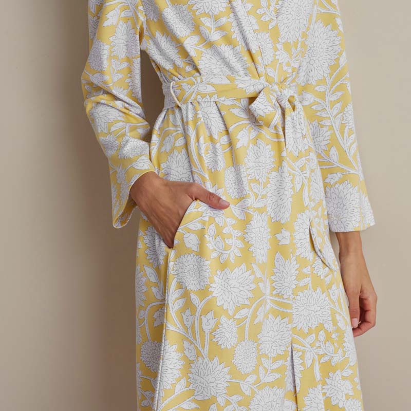 Printed Pima Cotton Women's Kimono Robe - Avignon, M