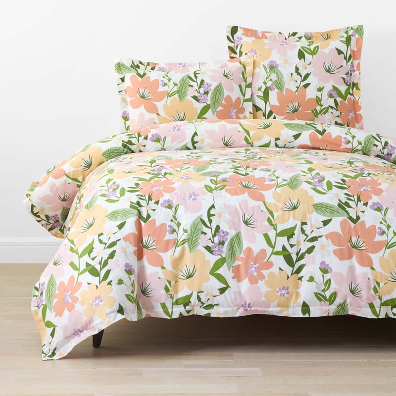 Whimsy Garden Classic Cool Cotton Percale Duvet Cover - Multi, Twin/Twin XL