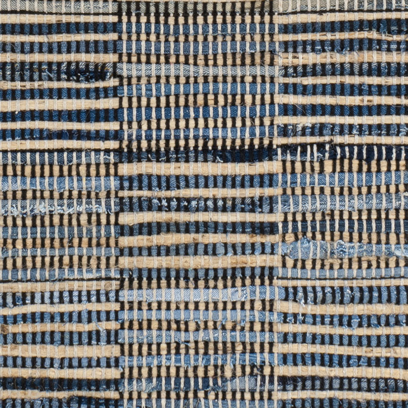Denim Rag Handwoven Gridwork Cotton Rug - Blue, 3' x 5'