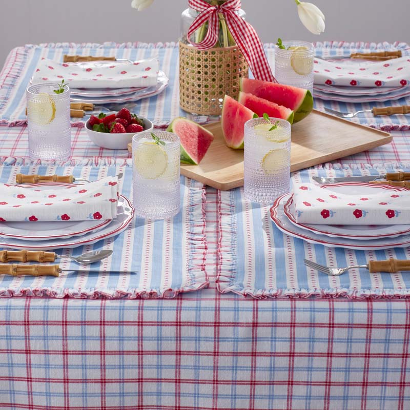 Classic Plaids Yarn-Dyed Tablecloth - Graph Plaid Red, 70 in. x 108 in.
