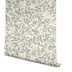 Willowberry Traditional Wallpaper - Linen White, Roll