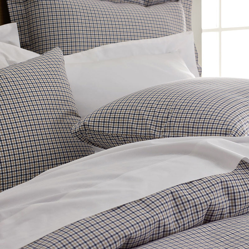 Classic Stripes and Plaids Cool Yarn-Dyed Cotton Percale Bed Sheet Set - Mini Check Multi, Twin XL