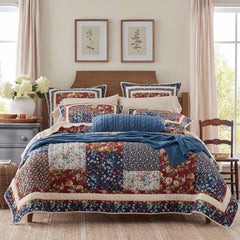Aahana Patchwork Quilted Sham - Navy, Standard