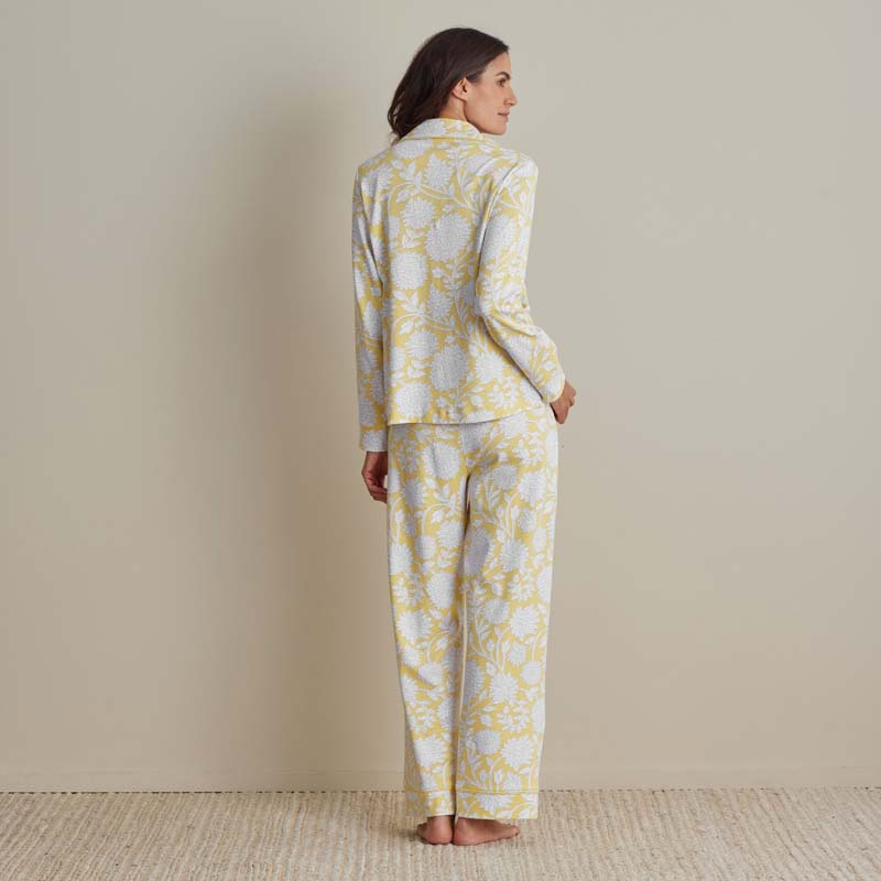 Printed Pima Cotton Women's Button-Down Pajama Set - Avignon, L