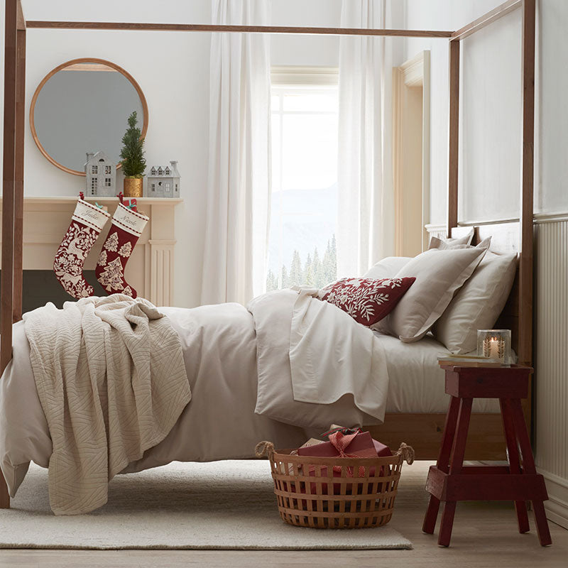 Classic Ultra-Cozy Cotton Velvet Flannel Solid Duvet Cover - Oatmeal, Full/Queen