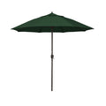 Round Outdoor Patio Umbrella, Aluminum with Auto Tilt Crank - Bronze Finish, Forest Green, 7.5'