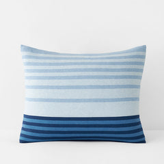 T-Shirt Soft Jersey Knit Stripe Yarn-Dyed Sham - Blue Multi, King