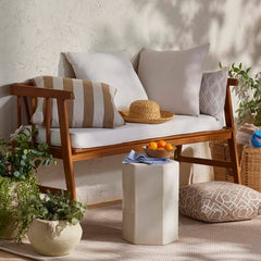 Herringbone Handwoven Reversible Indoor/Outdoor Rug - Linen, 2' x 3'