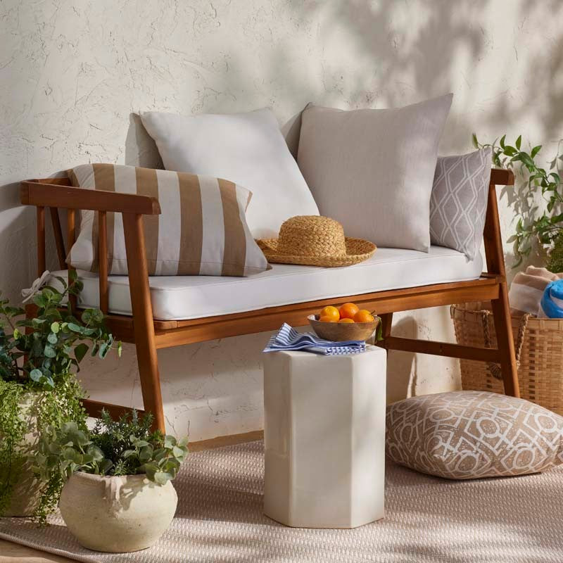 Herringbone Handwoven Reversible Indoor/Outdoor Rug - Linen, 8' x 10'