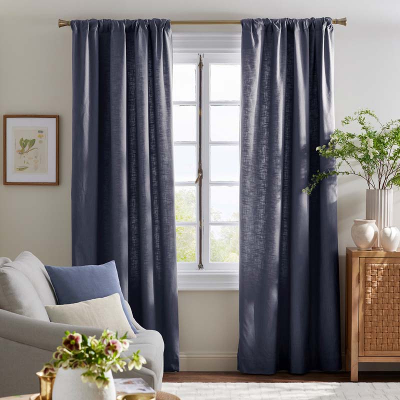 Texture Blackout Window Curtain - Denim Indigo, 108 in.