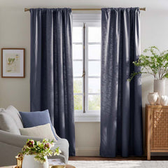Texture Blackout Window Curtain - Denim Indigo, 96 in.