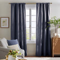 Texture Window Curtain - Denim Indigo, 84 in.