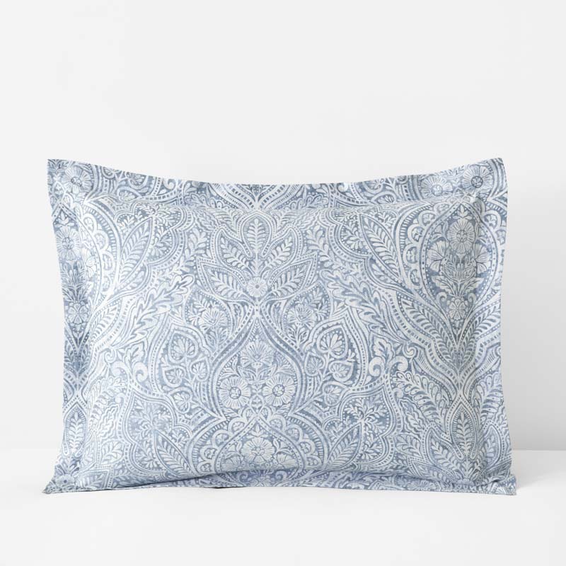Paisley Grace Floral Premium Smooth Wrinkle-Free Sateen Sham - Blue, Standard