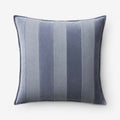 Velvet Linen Stripe Decorative Square Pillow Cover - Slate Blue, 20 in. x 20 in.