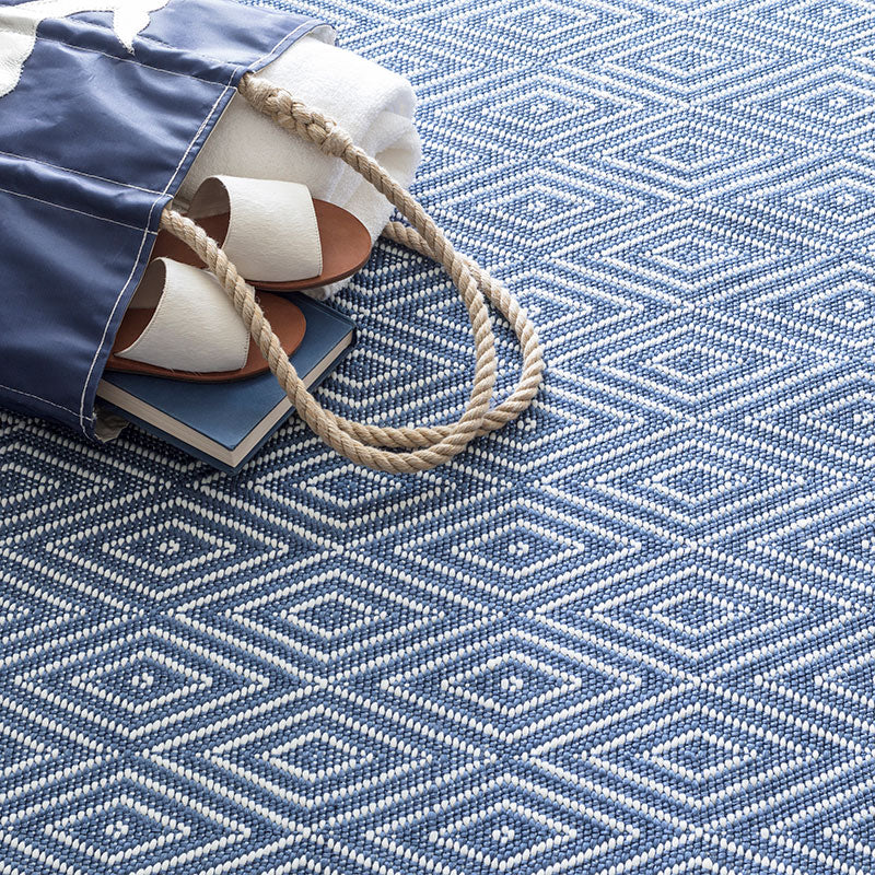 Diamond Handwoven Indoor/Outdoor Rug - Denim, 2' x 3'