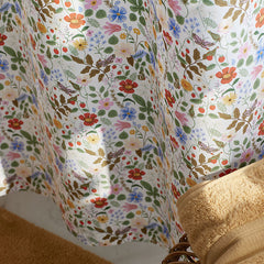 Strawberry Fields Classic Cool Cotton Percale Shower Curtain - White Multi