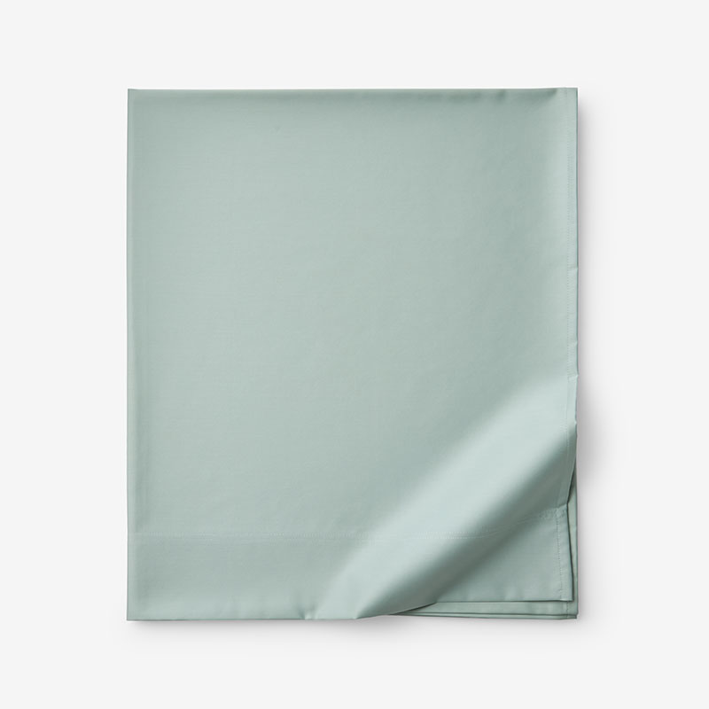 Premium Smooth Supima® Cotton Wrinkle-Free Sateen Flat Bed Sheet - Sea Mist, Full