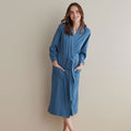 Pima Cotton Kimono Robe - Blue Denim, XXL