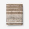 Plush Spa Stripe Bath Towel - Light Mocha