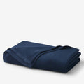 Cotton/Acrylic Fleece Blanket - Navy, King/Cal. King