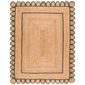 Scallop Border Handwoven Jute Rug - Olive, 3' x 5'