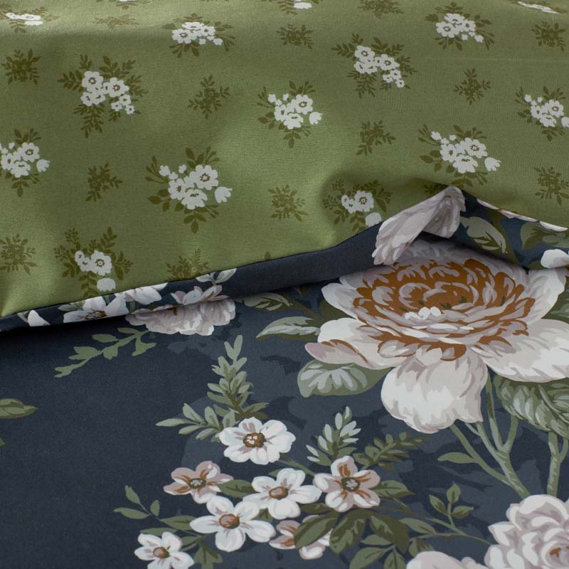 Blooming Melody Reversible Premium Smooth Wrinkle-Free Sateen Sham - Green Multi, King