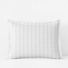 Yarn-Dyed Plaid Garment Washed Cotton Percale Sham - Ivory Multi, King