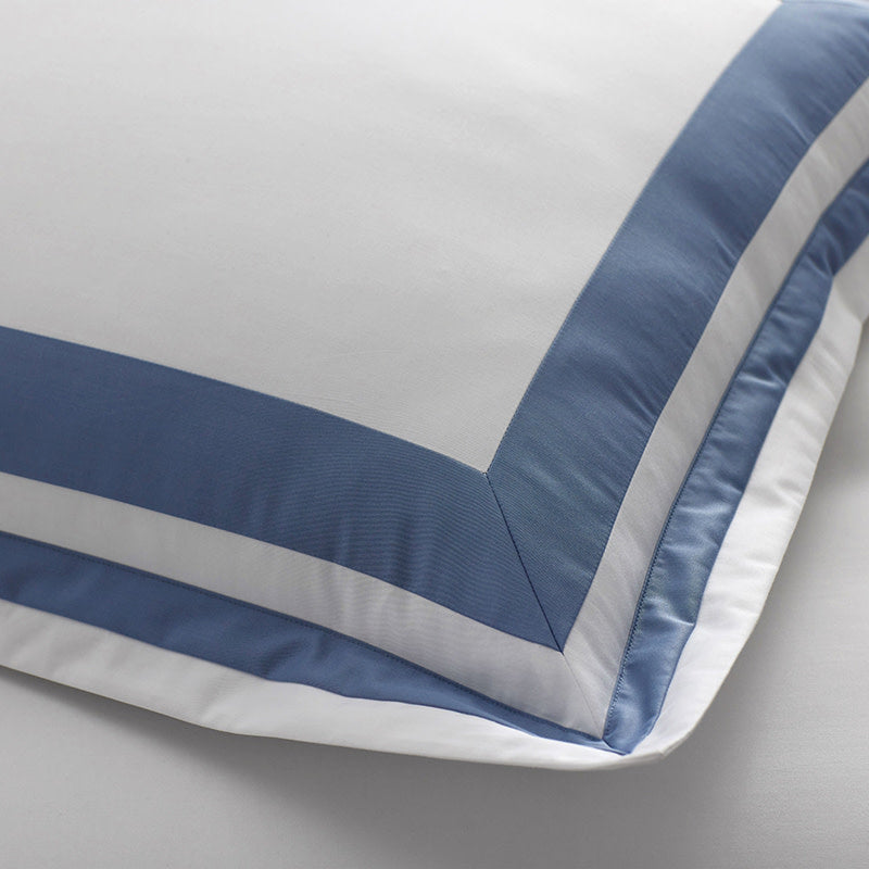 Double Border Classic Smooth Wrinkle-Free Sateen Sham - Infinity Blue, Standard