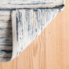 Denim Rag Handwoven Cotton Rug - Blue, 2' 6" x 8' Runner