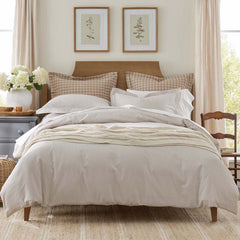 Classic Stripes and Plaids Cool Yarn-Dyed Cotton Percale Fitted Bed Sheet - Stripe Tan, King