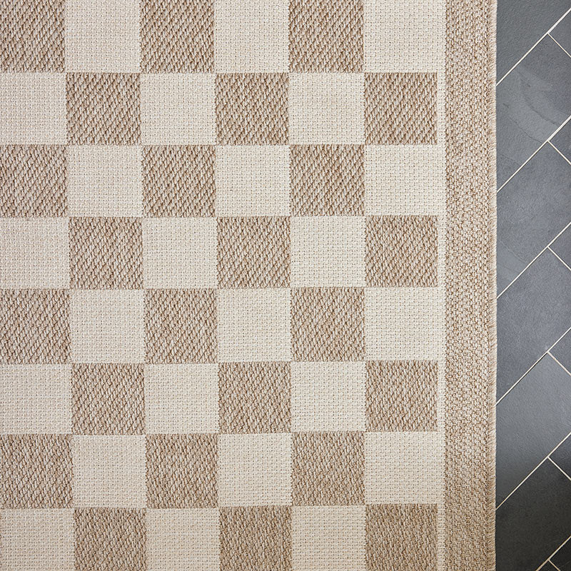 Checkered Outdoor Rug -  Gray, 4' x 6'