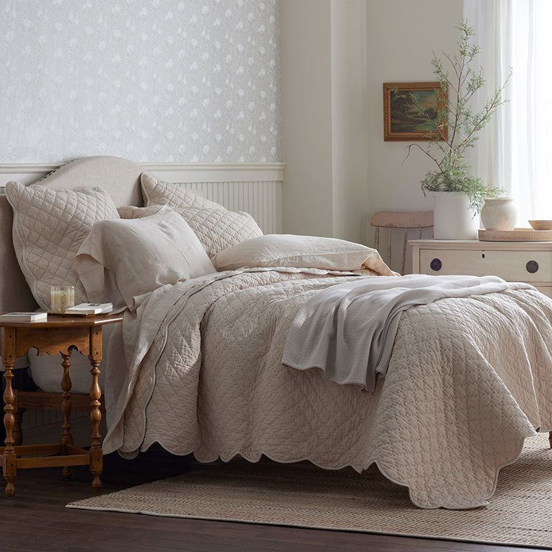 Scallop Quilted Sham - Linen, Standard