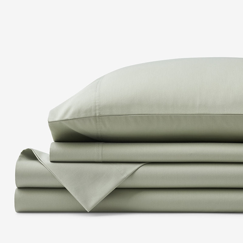 Classic Smooth Wrinkle-Free Sateen Bed Sheet Set - Laurel Green, Full
