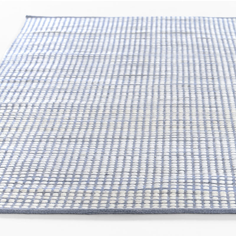 Handwoven Mini Checkered Performance Rug - Blue, 5' x 8'
