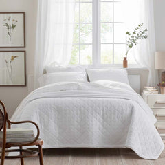 Waffle Quilted Sham - White, King